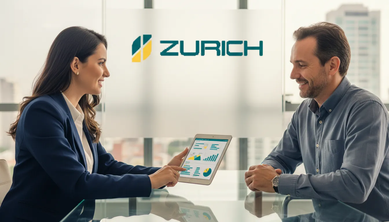Especialista da Zurich Contábil explicando de forma clara a regulamentação da reforma tributária para um empresário.