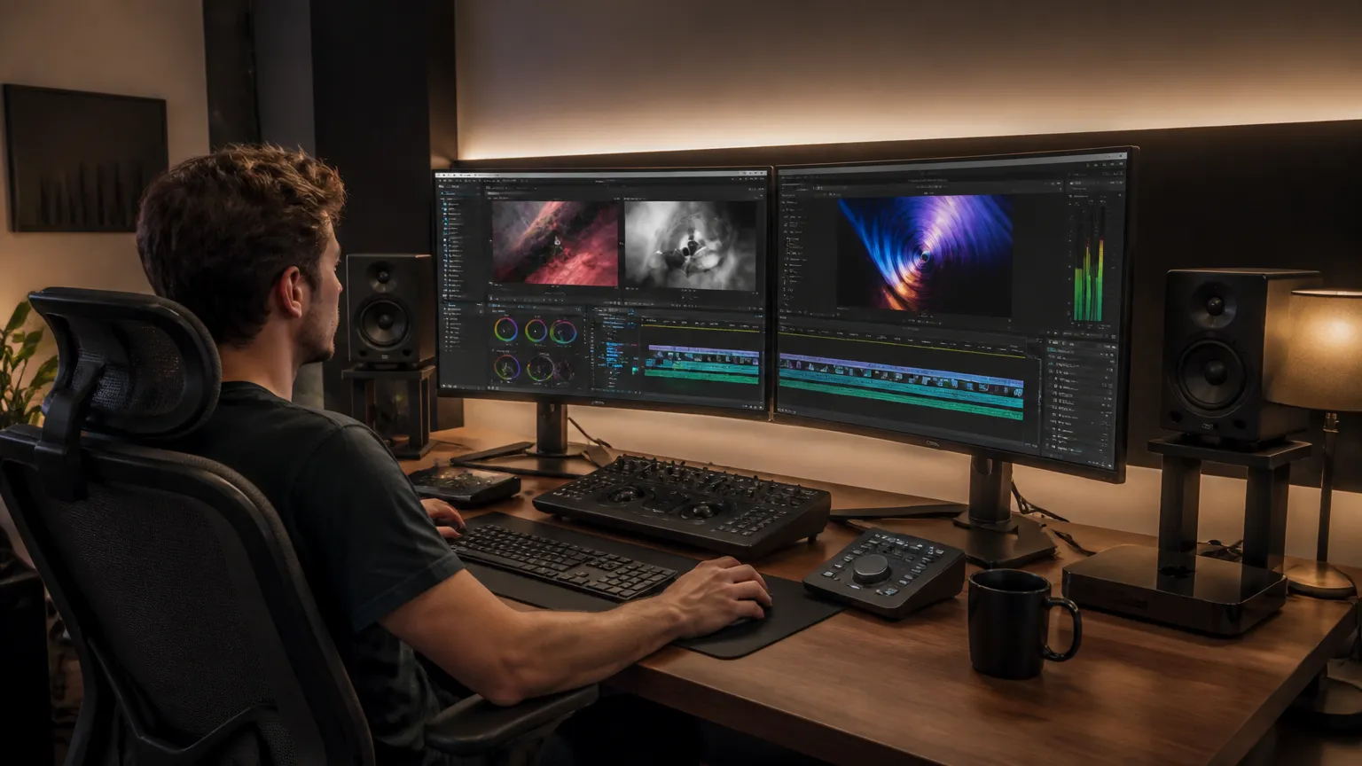 Edição técnica em produtora de vídeos para YouTube com foco em retenção e posicionamento digital.