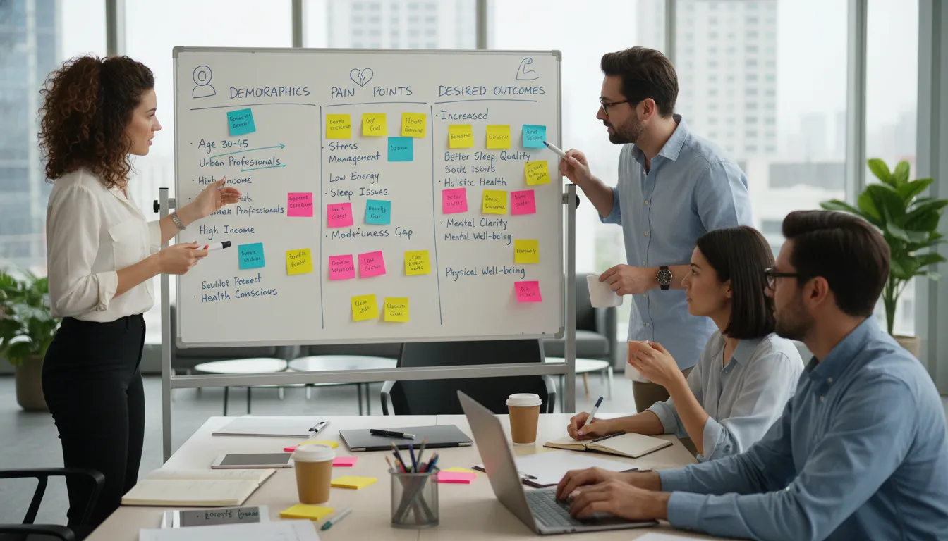 Perfil ideal de cliente de bem-estar sendo desenvolvido por agência, destacando dores e desejos após google core update.