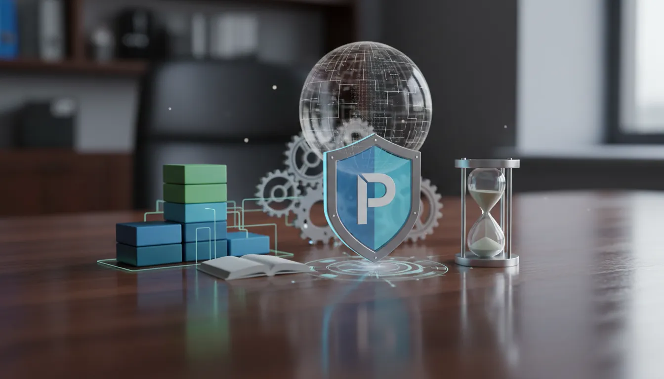 Equipe corporativa analisa direitos da LGPD em quadro branco dentro de escritório moderno.