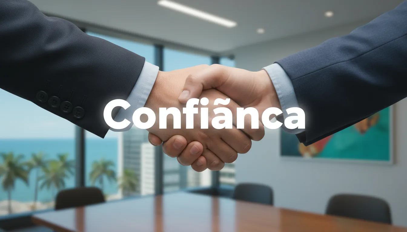 Aperto de mão entre advogado e cliente, simbolizando confiança e acordo em um escritório moderno na Bahia. Destaque para a parceria com o advogado na Bahia.