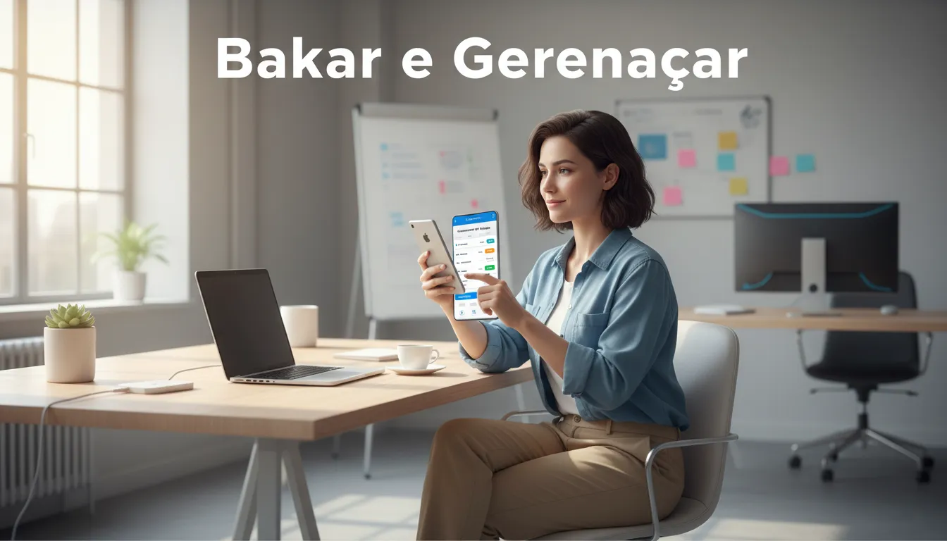 Usuário acessando aplicativo de notas fiscais em um celular.