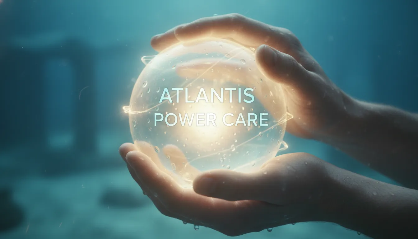 Mãos segurando orbe de luz, representando o Atlantis Power Care, um conceito central na terapia quântica do Instituto Ivan Martins.