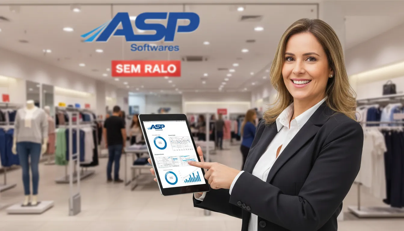 Um empresário sorrindo ao analisar relatórios financeiros em um tablet, simbolizando a segurança e a gestão eficaz do capital de giro com a ASP Softwares.