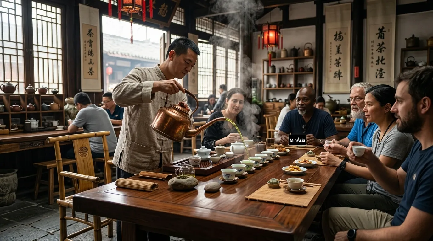 Experiência cultural autêntica em casa de chá tradicional no pacote china.