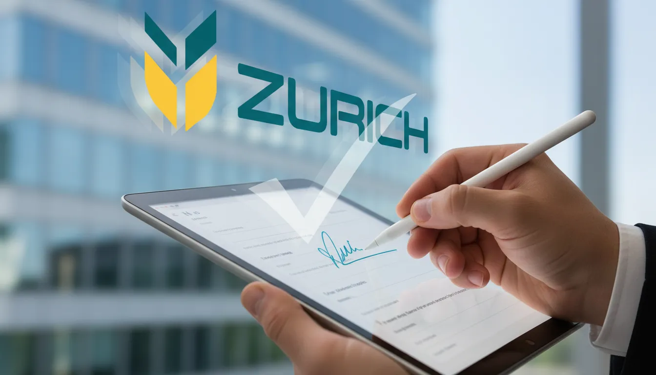 Mão assinando documento digitalmente, representando a facilidade e segurança na entrega da escrituração contábil fiscal com a Zurich Contábil.