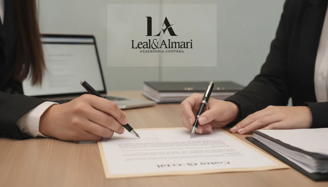 Contrato social o que é e como fazer: Mãos de sócios assinando documento, simbolizando acordo e formalização.