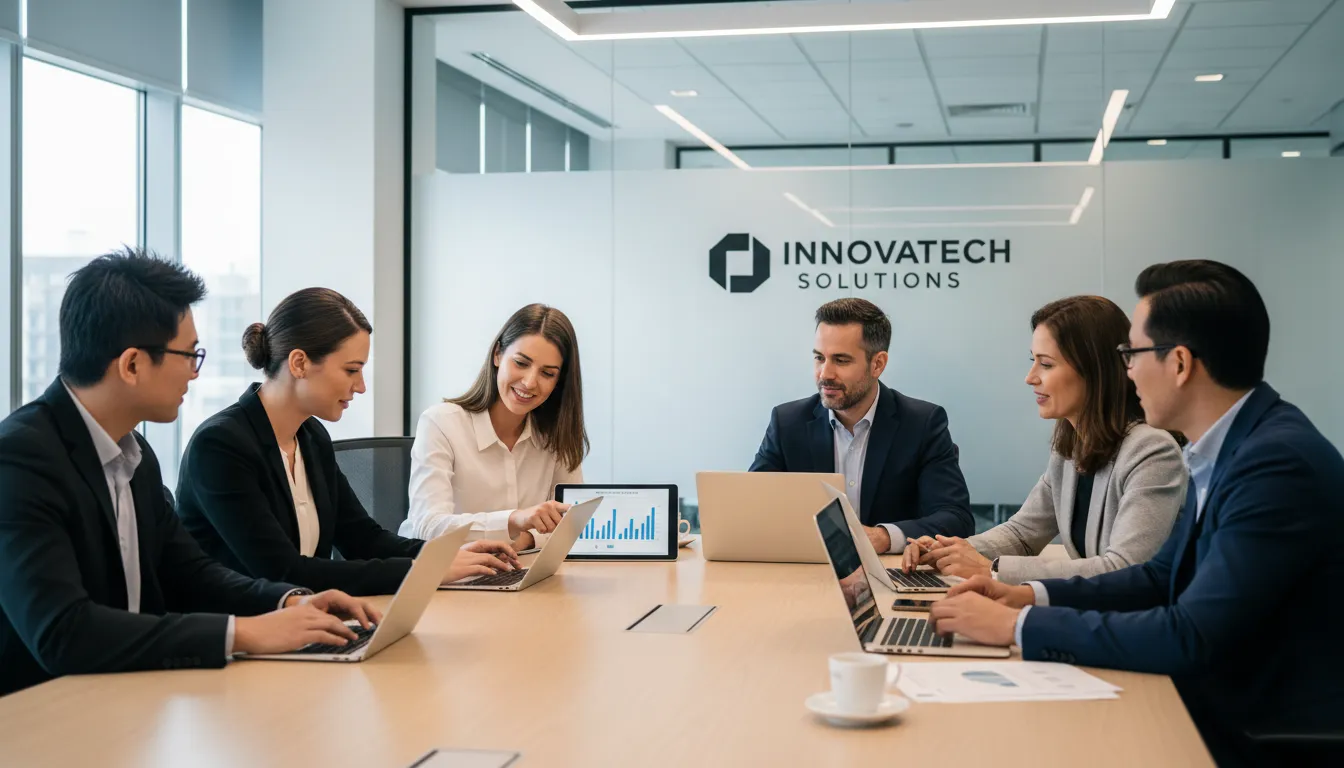 Equipe colaborando e monitorando indicadores durante ausência do empreendedor.