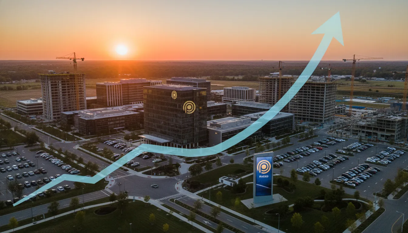 Empresa em crescimento com gráfico ascendente, ilustrando os benefícios do bpo financeiro para impulsionar o sucesso e a expansão.