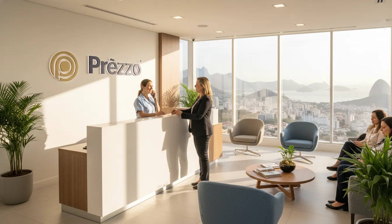 Clínica médica moderna e próspera no Rio, simbolizando o sucesso e a tranquilidade que a contabilidade para clínicas médicas oferece.