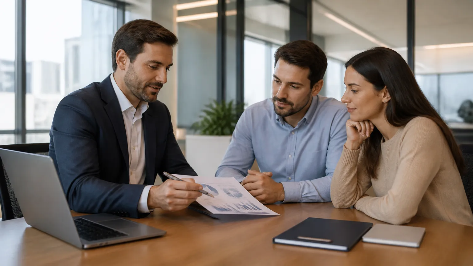 Consultoria financeira explicando como usar patrimônio imobiliário para obter crédito estruturado com segurança.