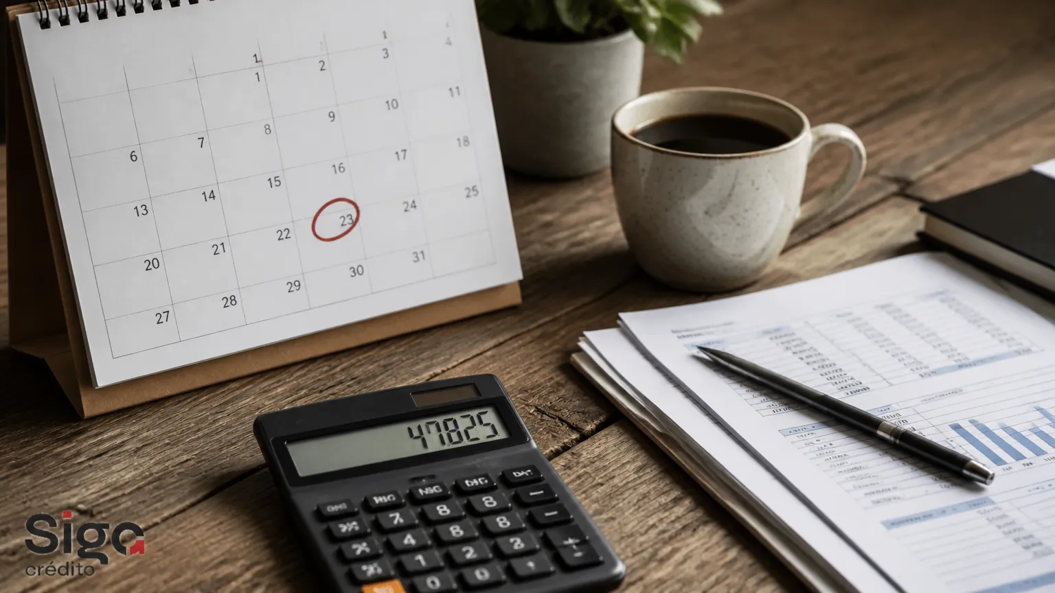Calendário e calculadora explicando juros de mora o que é após vencimento