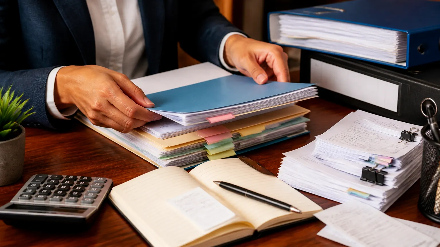 Organização de relatórios fiscais para processo de auditoria do IRS empresarial.