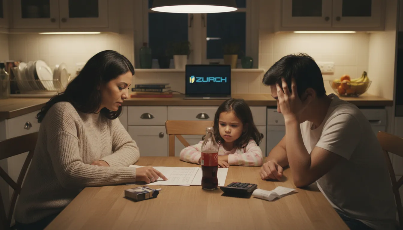 Família revisando orçamento doméstico, preocupada com o impacto do imposto do pecado em suas compras.