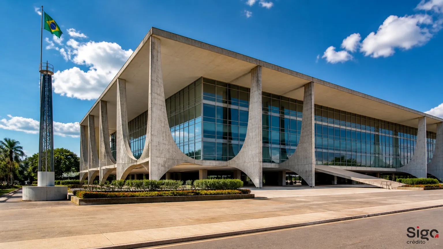 Fachada institucional representando decisões econômicas sobre o que é taxa de juros no Brasil.