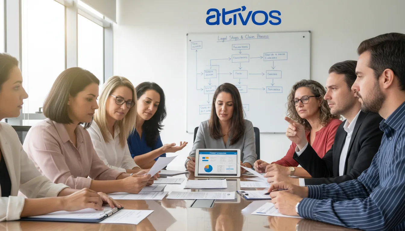 Grupo de educadores compreendendo seus direitos e o processo dos precatórios do FUNDEF em reunião.