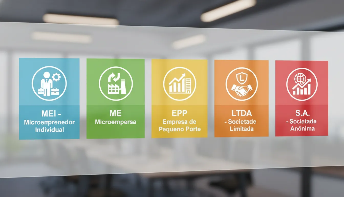 Ilustração esquemática dos principais tipos de empresa do Brasil