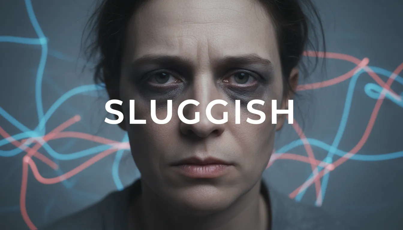 Close-up mostrando os efeitos de não dormir bem, enfatizando como dormir mal engorda e causa cansaço visível.