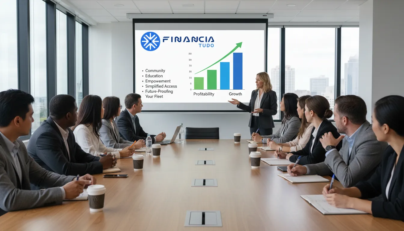 Grupo participa de workshop sobre como usar caminhão como garantia para empresa, oferecido pela Financia Tudo.