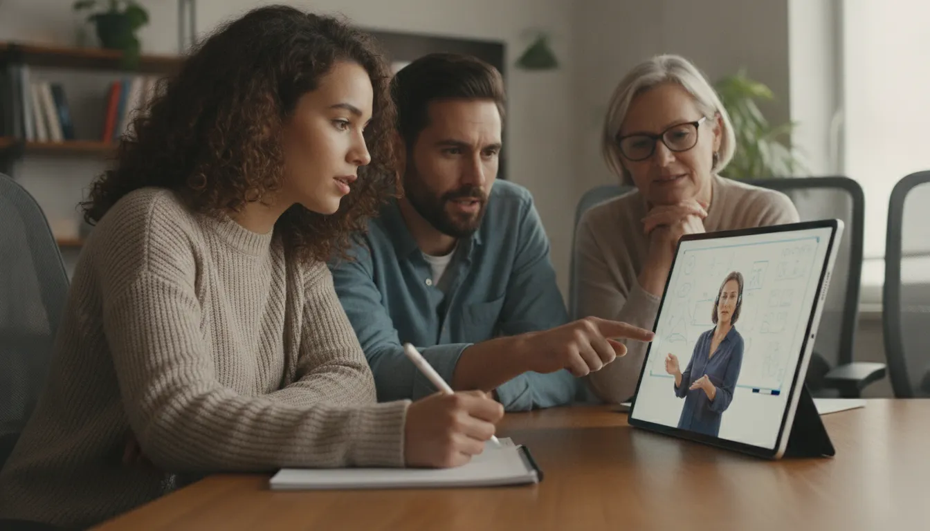 Alunos assistem video aula com foco e engajamento, absorvendo conteúdo educativo e construindo conhecimento.