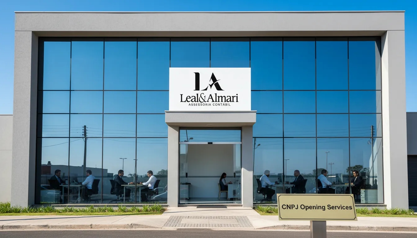 Fachada da Leal & Almari, destacando os serviços de abertura de CNPJ e o custo para abrir CNPJ.