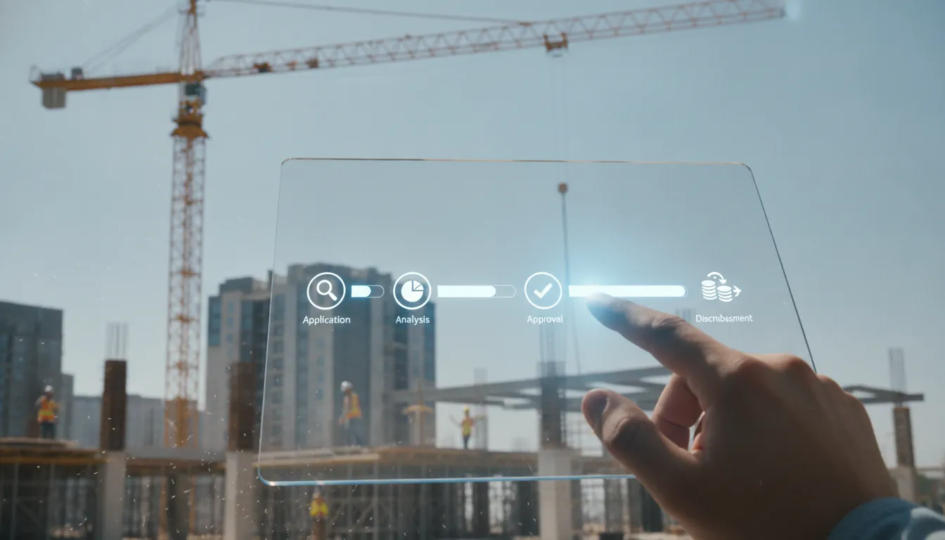 Interface digital da Financia Tudo mostrando agilidade e transparência para liberação de recursos para concluir obra.