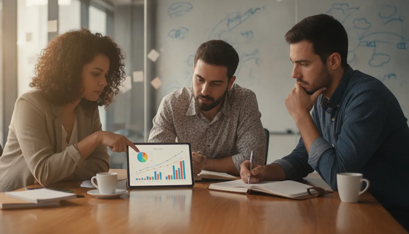 Grupo discute planejamento financeiro, buscando soluções para organização financeira para autônomos e empreendedores.