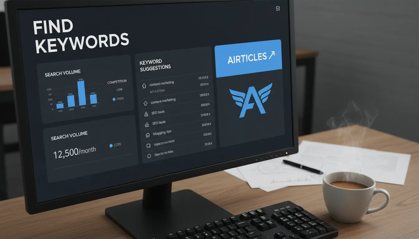 A close-up of a keyword research tool, showcasing search volumes and suggestions, essential for successful pesquisa de palavras chaves strategy.