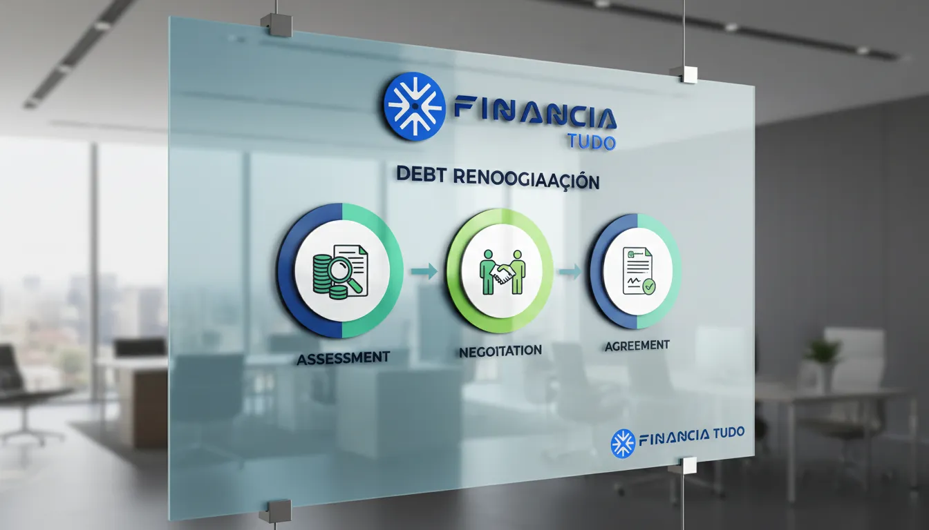 Infográfico explicando o processo para renegociar dívidas bancárias com clareza e segurança.