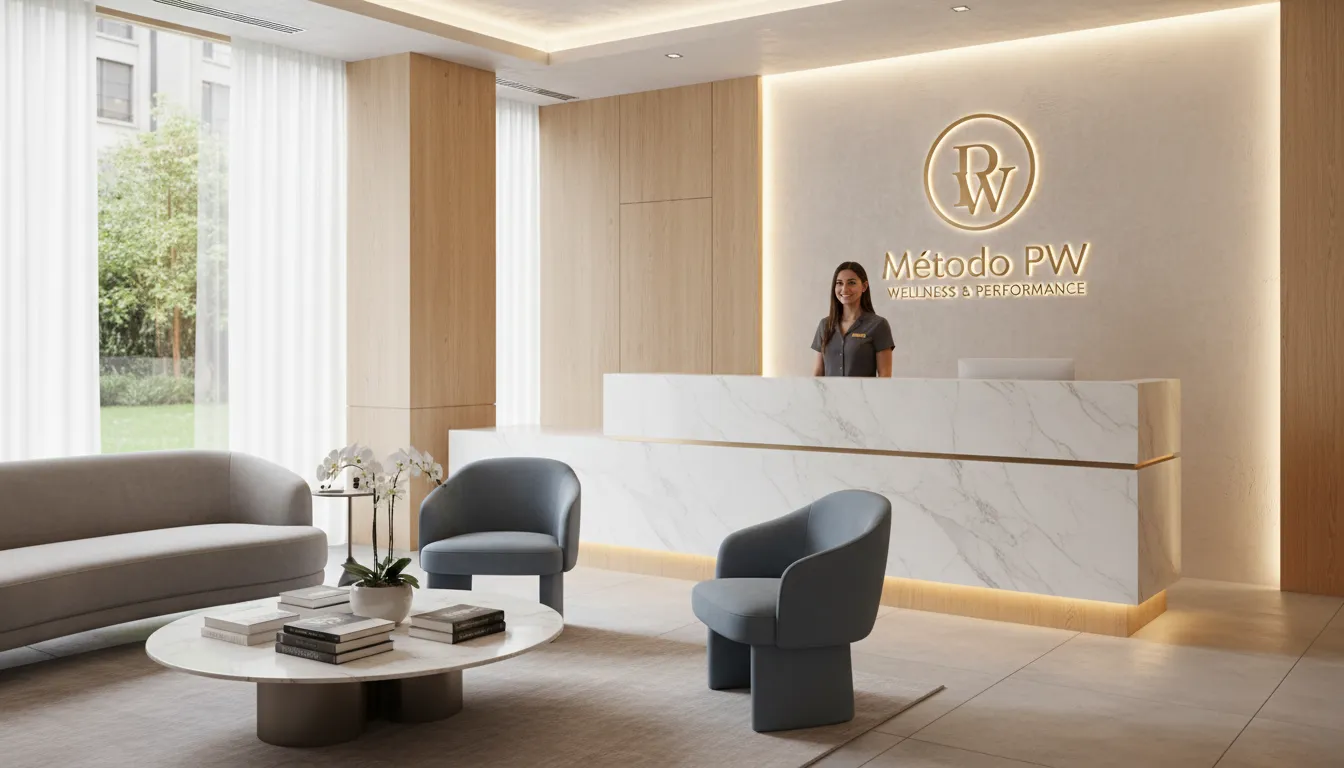 Imagem de uma clínica de estética moderna com foco no método de fechamento de vendas Performance Wellness.