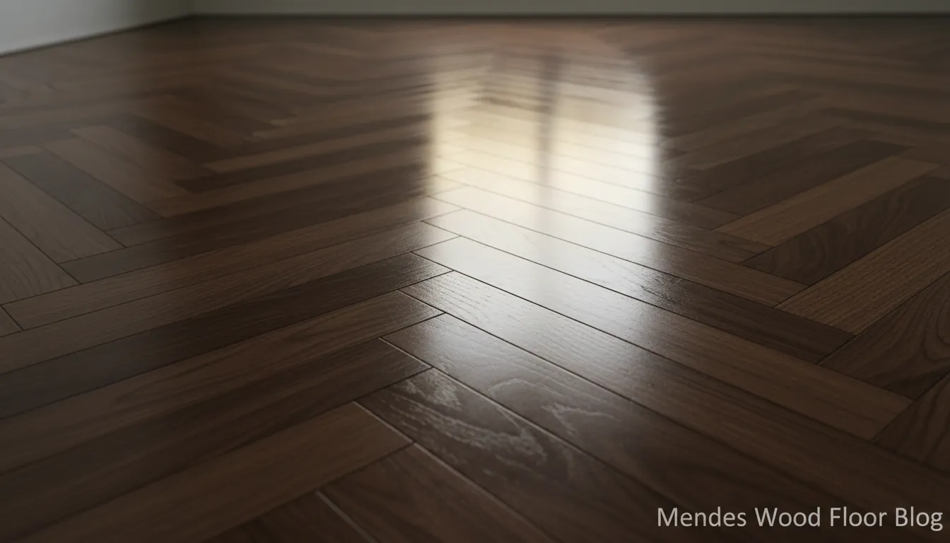 A Newark, NJ office showcasing high-quality, perfectly finished hardwood floor installation by Mendes Wood Floor.