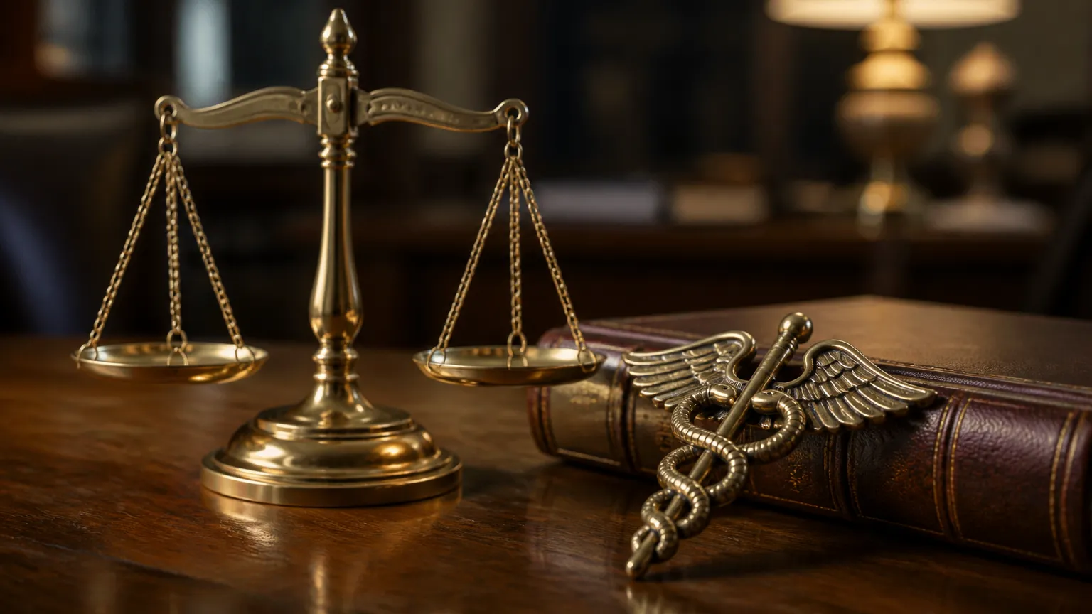 Balança da justiça representando liminar contra plano de saúde em Videira.
