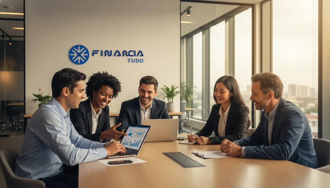 Consultores da Financia Tudo auxiliando cliente com o refinanciamento de veículo, oferecendo soluções personalizadas e vantajosas.