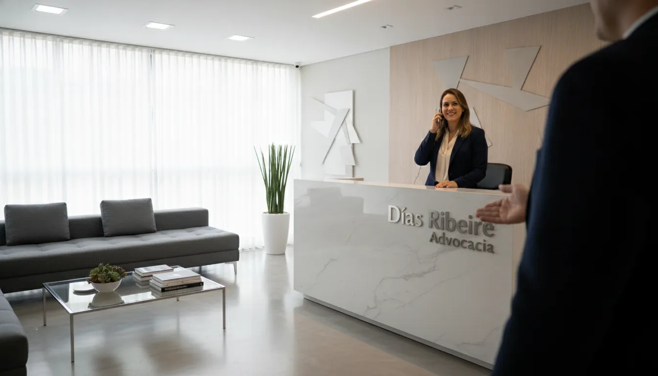 Recepção da Dias Ribeiro Advocacia em Lins, pronta para atender clientes em ações contra plano de saúde.