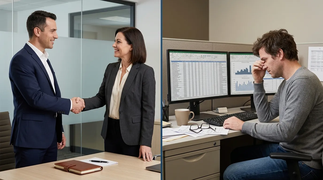 Comparativo entre especialista externo e equipe interna em consultoria ISO 27001 corporativa.