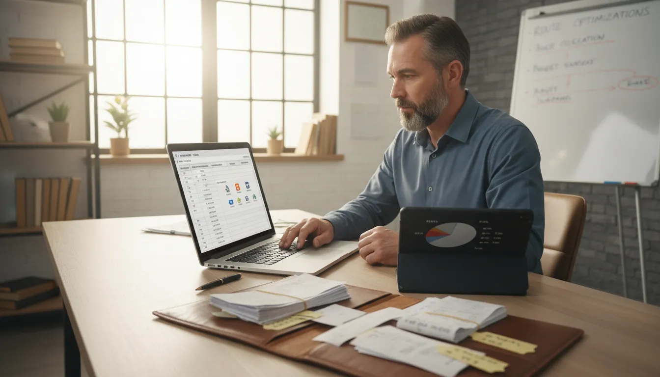 Caminhoneiro analisa custos de manutenção e opções de crédito, reforçando importância do planejamento financeiro.