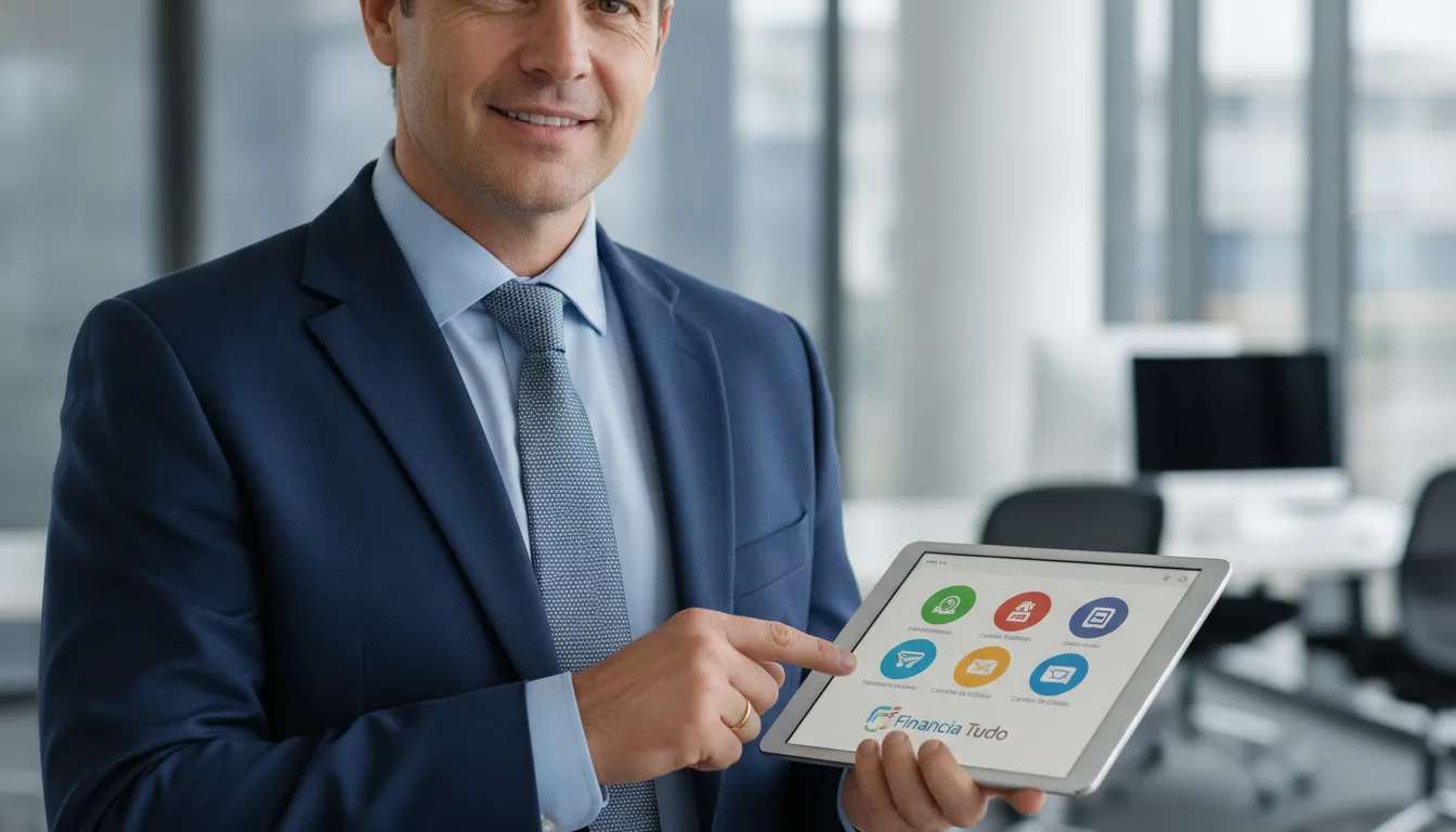 Consultor Financia Tudo explica opções de indicação de crédito para consultoria empresarial.