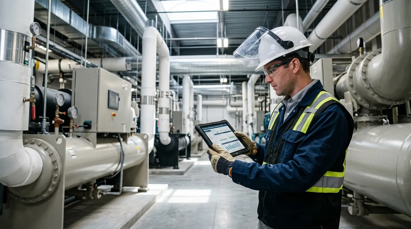 Auditoria técnica para homologação de fornecedor em infraestrutura industrial e manutenção HVAC.