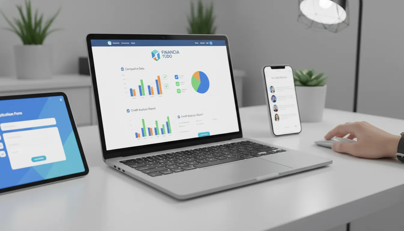 Tela Financia Tudo mostra comparativos e agilidade para como se preparar para financiar um bem.