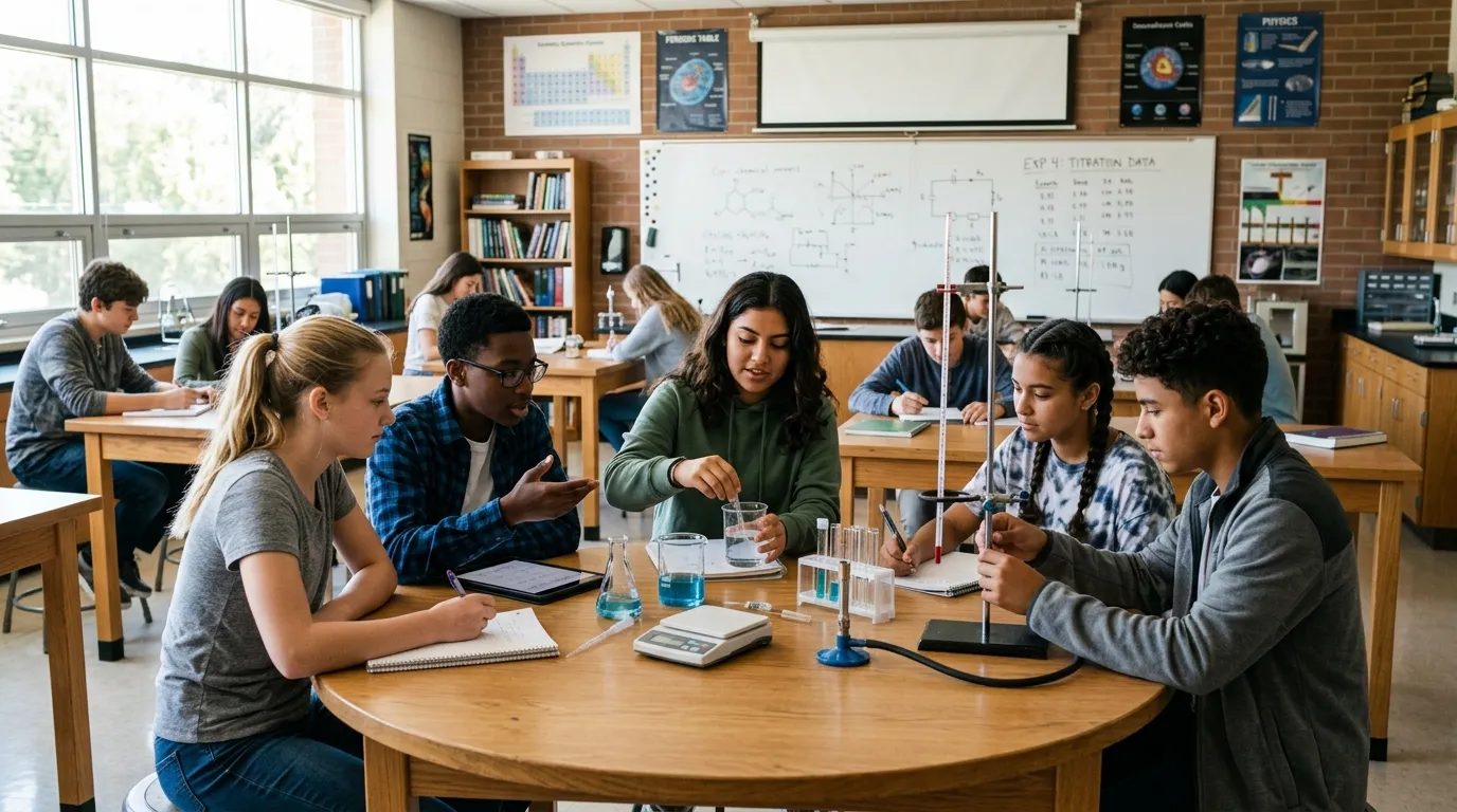 Alunos estudando em moderna escola nos estados unidos para brasileiros.
