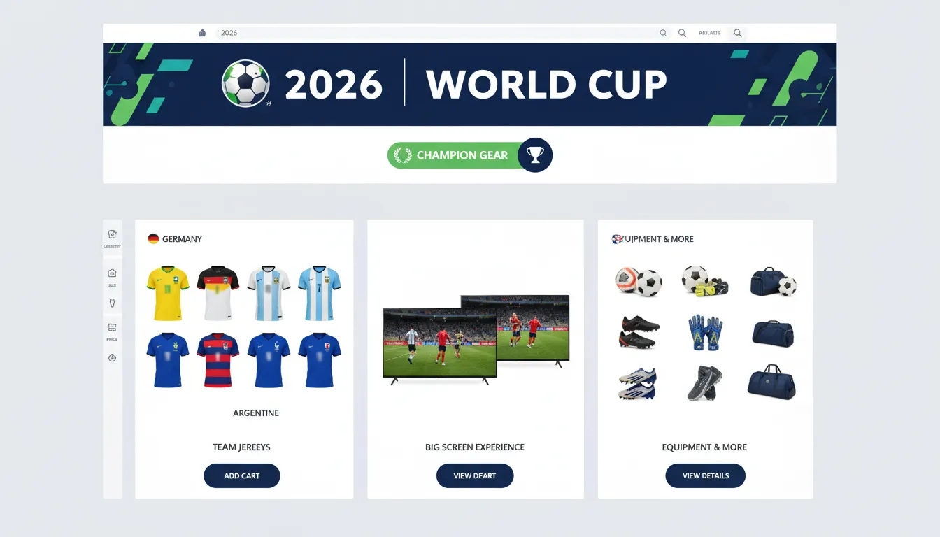 Loja online vendendo produtos para fãs do campeão copa do mundo 2026.