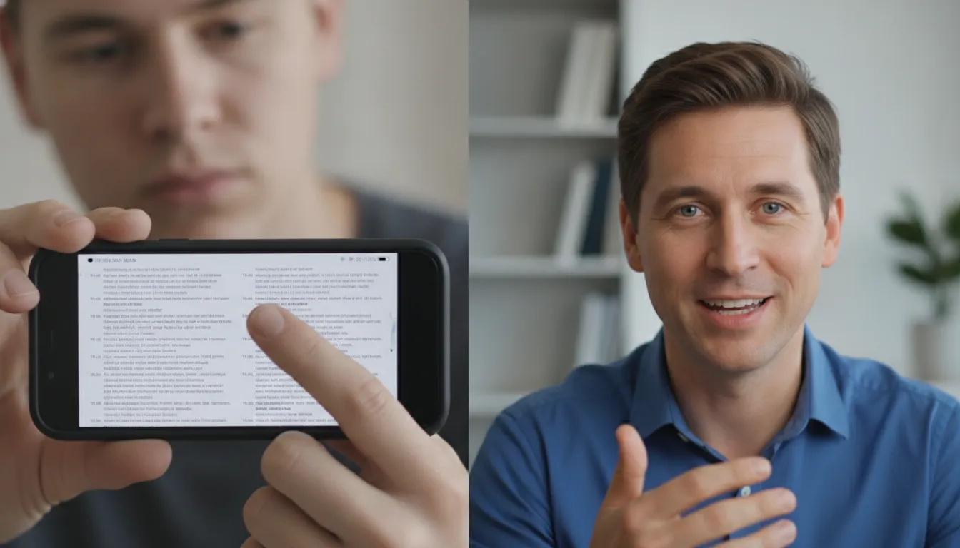 Comparação: avaliações escritas genéricas versus depoimento em vídeo autêntico, destacando o poder da prova social.