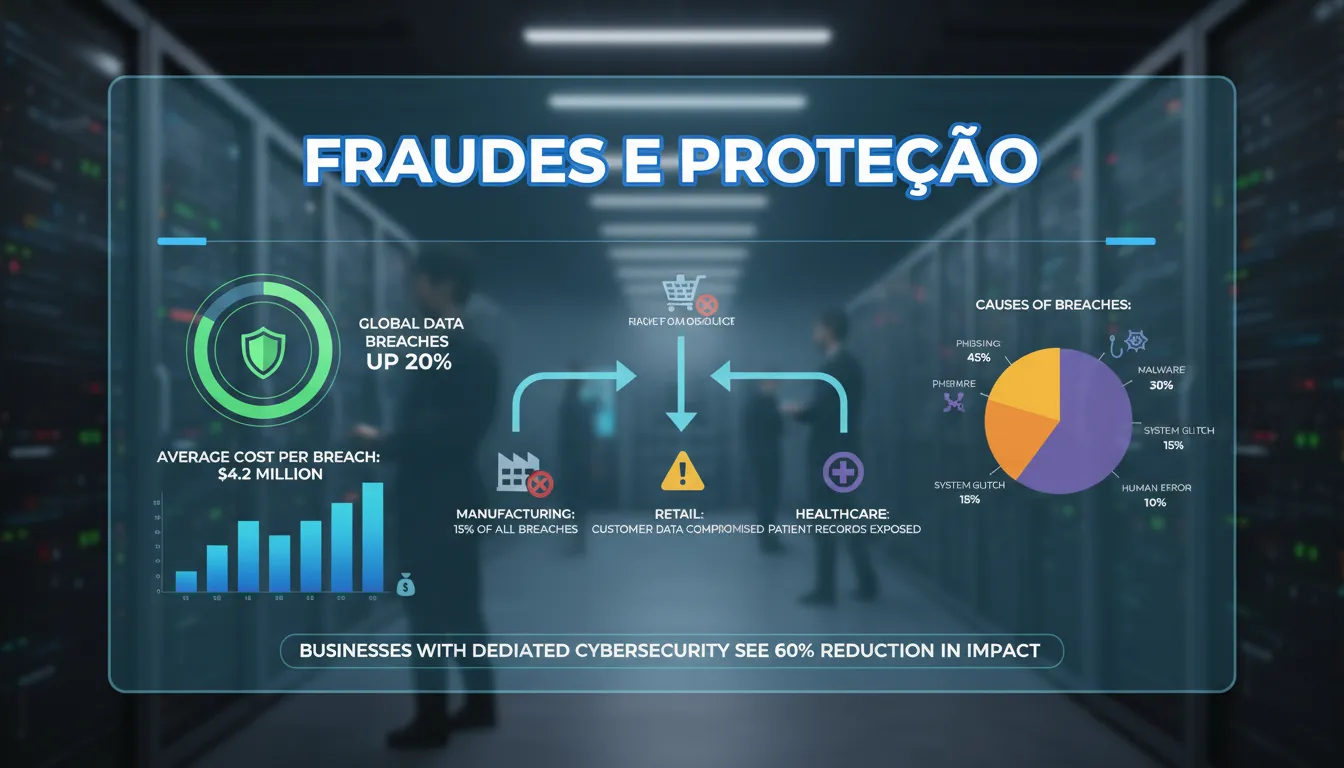 Infográfico animado sobre violação de dados e suas consequências nos negócios.
