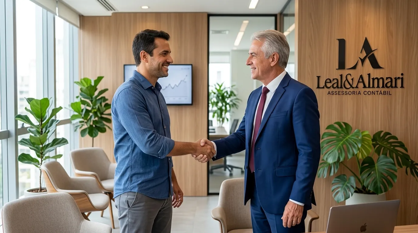 Aperto de mão confirmando parceria com empresa de contabilidade São Paulo para gestão empresarial segura.