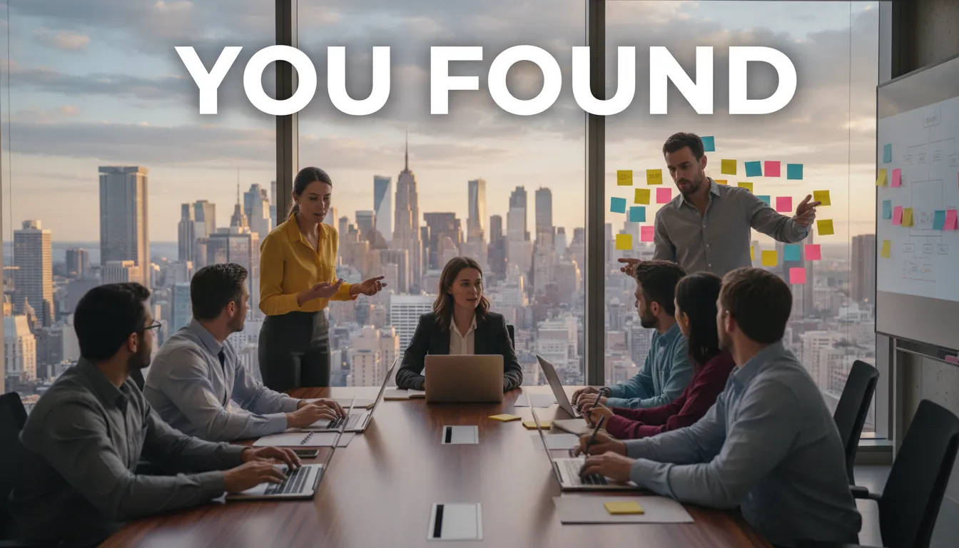 Equipe de marketing durante uma reunião sobre consultoria de marketing digital e estratégias de vídeo.