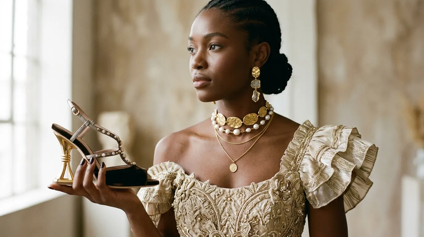 As colaborações entre marcas de luxo revelando a fusão de sapatos e joias finas.