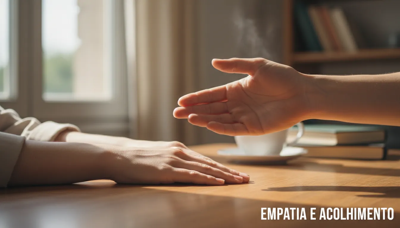 Apoio emocional, mãos unidas transmitindo conforto durante o luto