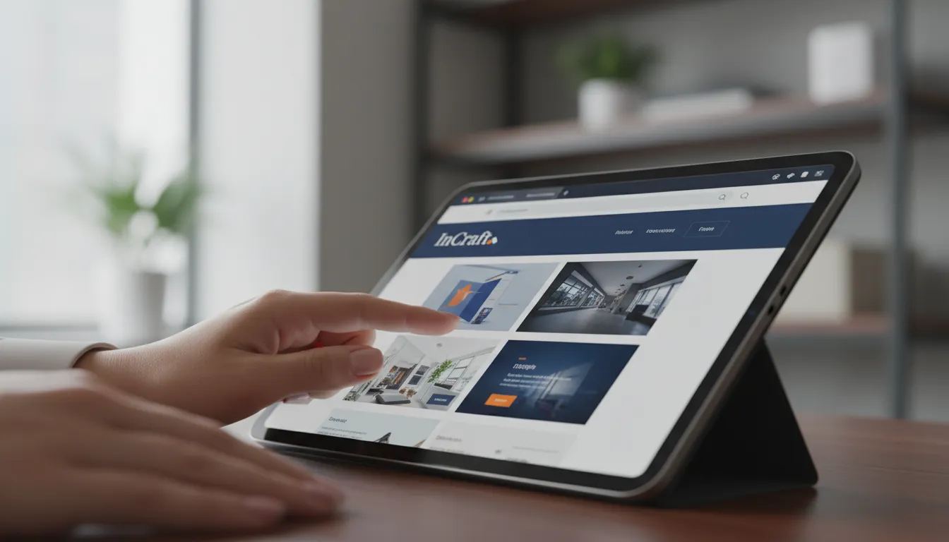 Cases de sucesso: Design da InCraft Digital em tablet, exibindo experiência de usuário e fidelidade técnica.