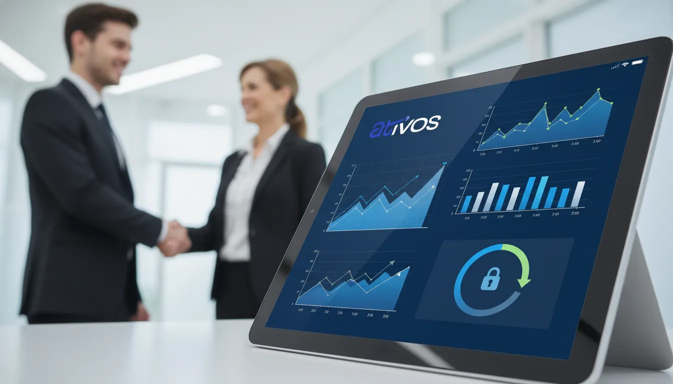 Plataforma Ativos digital conectando credores e brokers, mostrando como funciona precatorio com tecnologia e segurança.