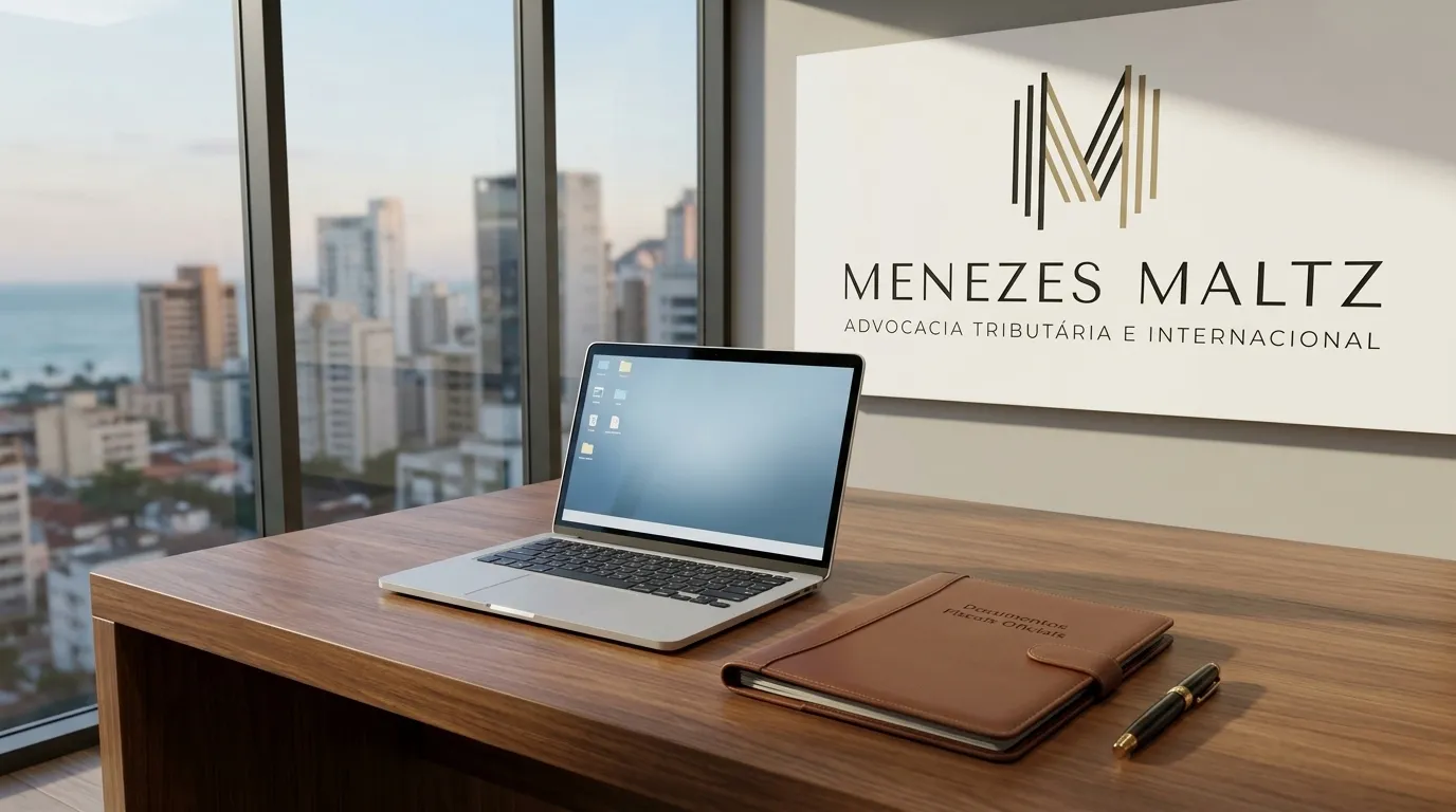 Planejamento para nômade digital residência fiscal Brasil sobre mesa de escritório.